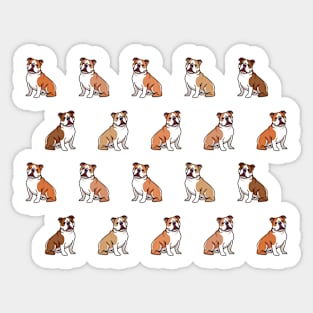 Cute English Bulldogs Pattern Sticker